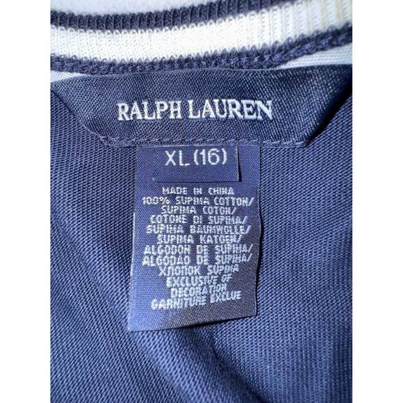 Ralph Lauren Girls Navy Blue Big Pony Drop Waist Racerback Dress XL 16 - Picture 7 of 7